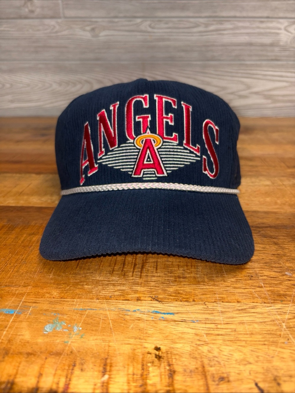 Retro 47 Cooperstown Collection California Angels Corduroy SnapBack Blue Red Hat